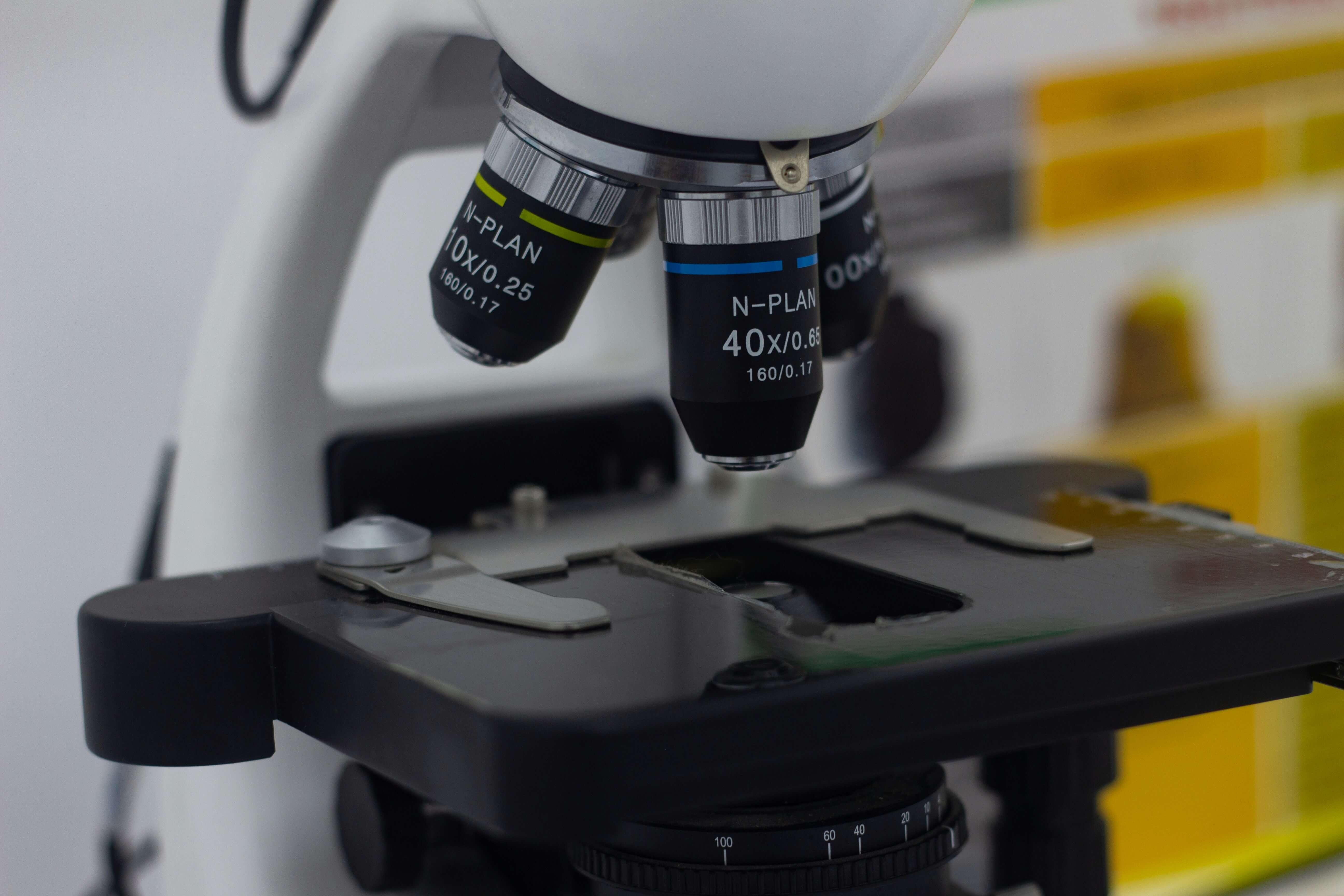 Close-up of advanced medical microscope equipment